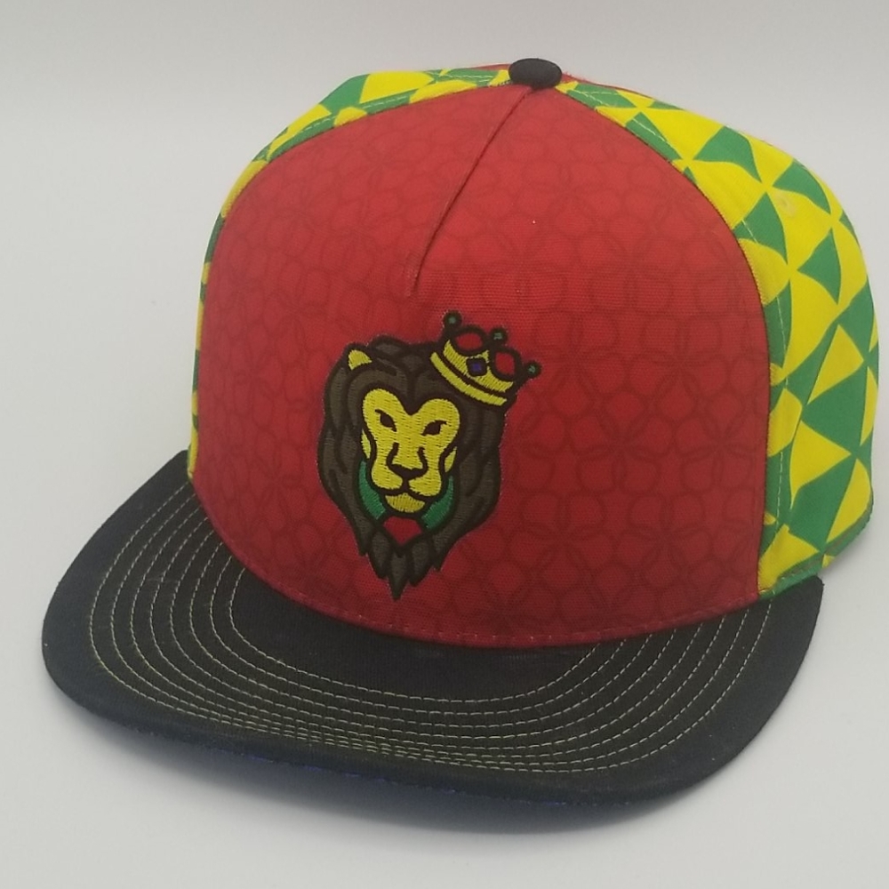 Red Rasta Lion Snapback Hat.
